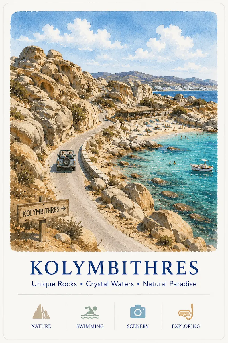 Kolymbithres beach and granite rock formations on Paros