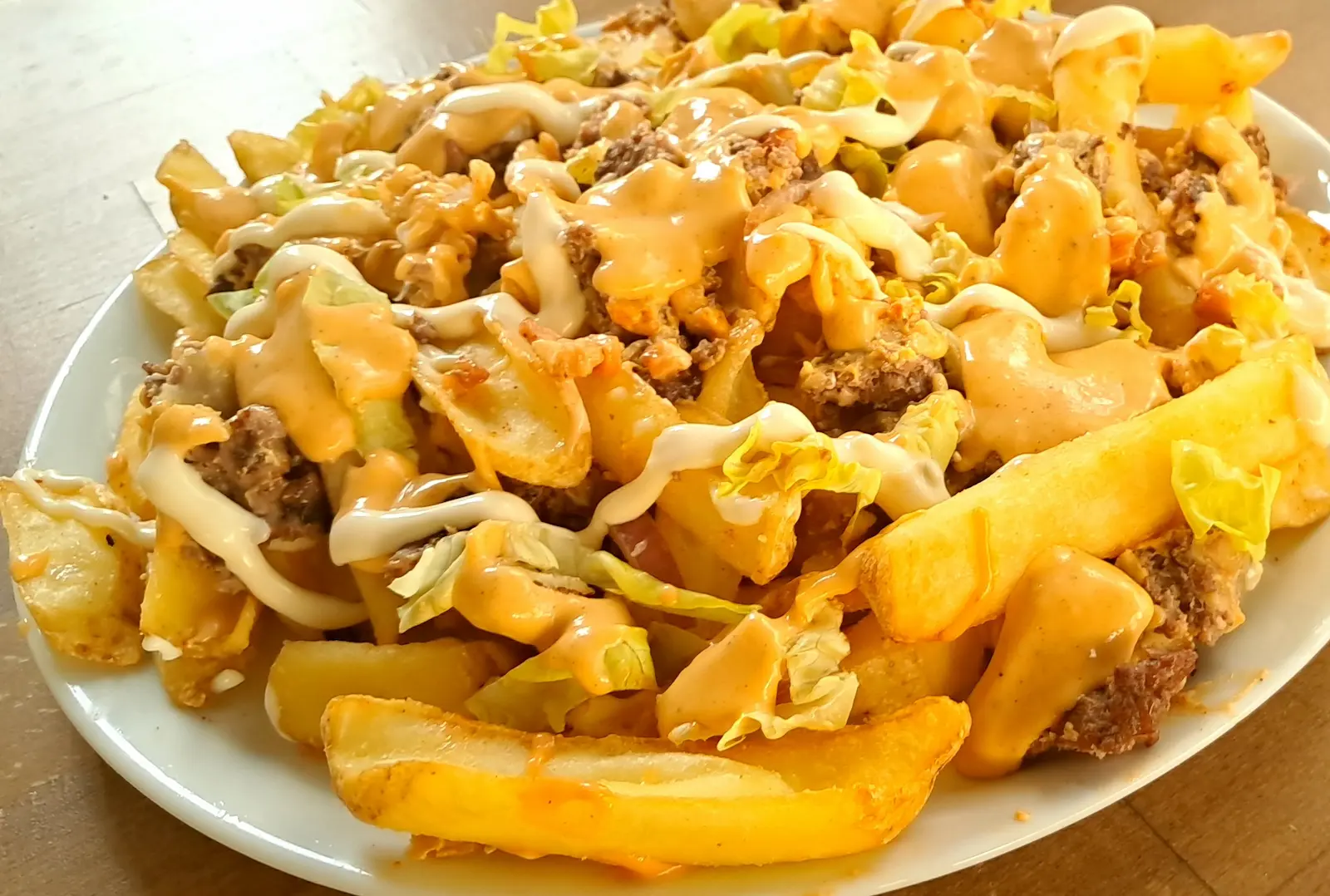 Loaded fries at The Jolly Roger Pub in Parikia